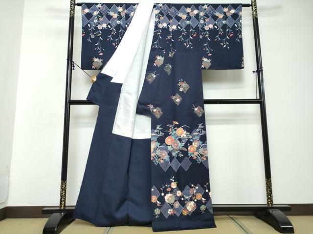 平和屋着物●訪問着　菱草花文　金彩　正絹　逸品　DABI2673ud