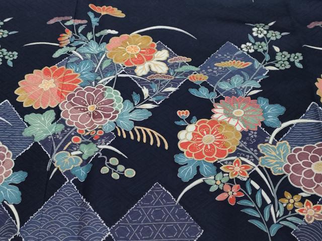 平和屋着物●訪問着　菱草花文　金彩　正絹　逸品　DABI2673ud