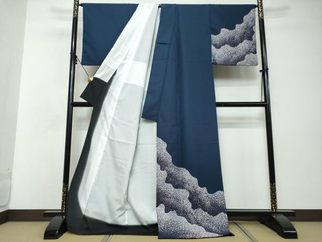 平和屋着物●訪問着　霞文　ロング丈　洗える着物　DABI2674ud