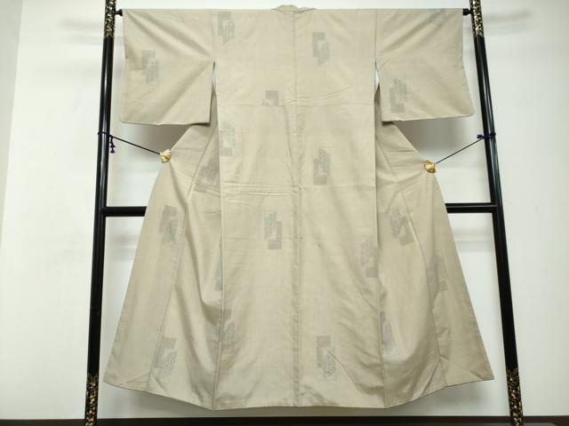 平和屋着物●結城紬　80亀甲　短冊吉祥文　正絹　逸品　DABI2677ud