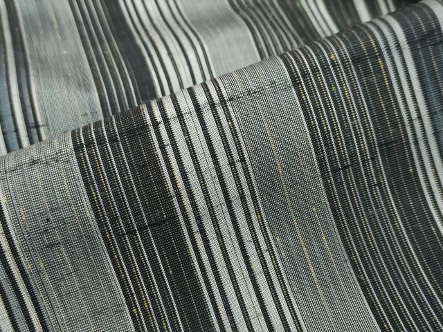 平和屋着物●上質な紬　変わり縞　正絹　逸品　未使用　DABI2680ud