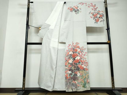 平和屋着物●訪問着　草花文　金銀彩　正絹　逸品　未使用　DABI2683ud