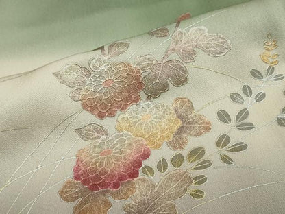 平和屋着物●訪問着　文箱草花文　暈し染め　金銀彩　正絹　逸品　DABI2684ud