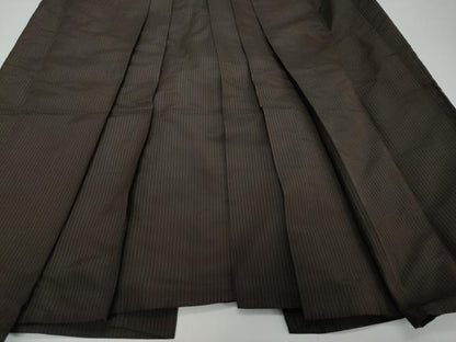 平和屋着物●男性　馬乗り袴　縞　正絹　逸品　DABI2689ud