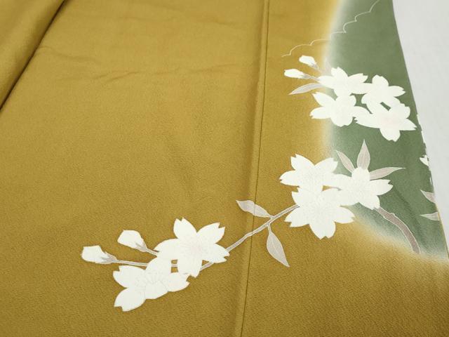平和屋着物●豪華振袖　花蝶文　暈し染め　金彩　正絹　逸品　DABI2691ud