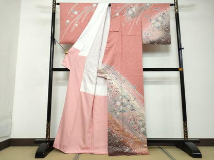 平和屋着物●訪問着　辻が花　暈し染め　金彩　正絹　逸品　DABI2692ud