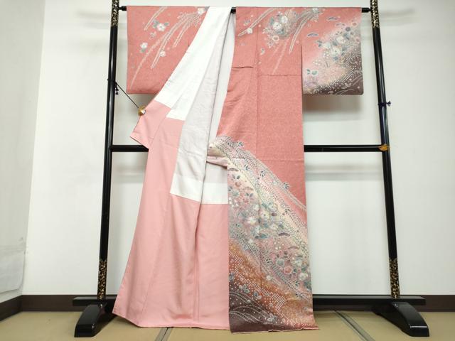 平和屋着物●訪問着　辻が花　暈し染め　金彩　正絹　逸品　DABI2692ud