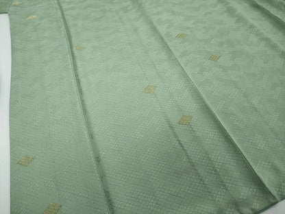 平和屋着物●上質な小紋　寿光織K24　花菱文　金糸　正絹　逸品　DABI2695ud