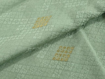 平和屋着物●上質な小紋　寿光織K24　花菱文　金糸　正絹　逸品　DABI2695ud