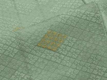 平和屋着物●上質な小紋　寿光織K24　花菱文　金糸　正絹　逸品　DABI2695ud