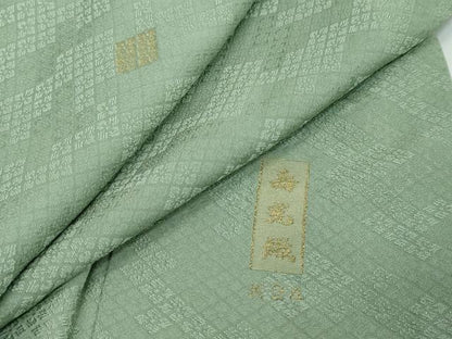 平和屋着物●上質な小紋　寿光織K24　花菱文　金糸　正絹　逸品　DABI2695ud