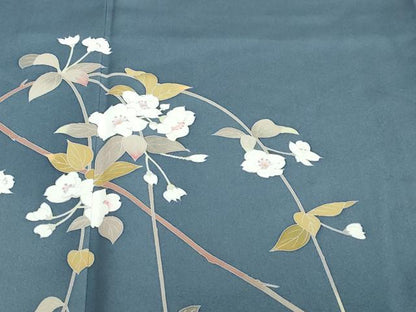 平和屋着物●訪問着　友禅　作家物　草花文　暈し染め　正絹　逸品　DABI2698ud