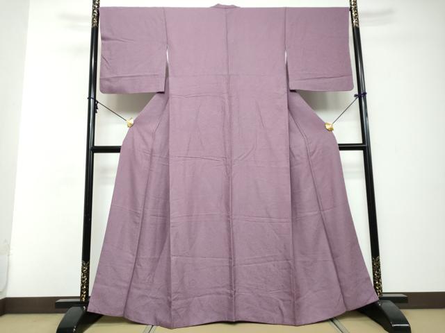 平和屋着物●上質な色無地　花唐草地紋　京紫色　正絹　逸品　DABI2699ud