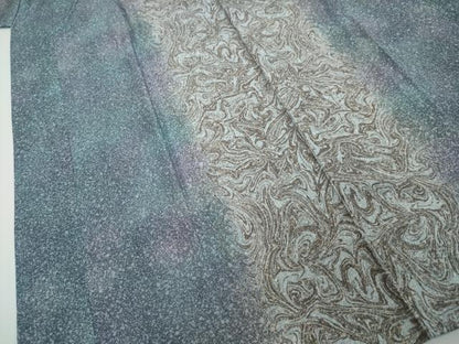 平和屋着物●長襦袢　無双仕立て　墨流し霞文　暈し染め　正絹　逸品　DABI2701ud