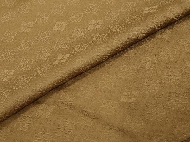 平和屋着物●上質な色無地　花菱地紋　灰茶色　正絹　逸品　DABI2704ud