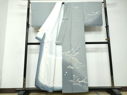 平和屋着物●訪問着　駒刺繍　吉祥熨斗楽器文　暈し染め　金彩　正絹　逸品　DABI2706ud