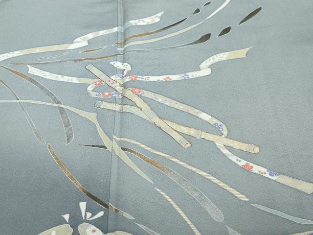 平和屋着物●訪問着　駒刺繍　吉祥熨斗楽器文　暈し染め　金彩　正絹　逸品　DABI2706ud