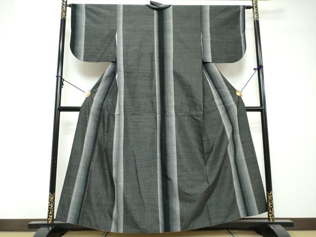 平和屋着物●結城紬　100亀甲　霞間道　正絹　逸品　DABI2707ud