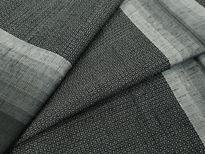 平和屋着物●結城紬　100亀甲　霞間道　正絹　逸品　DABI2707ud