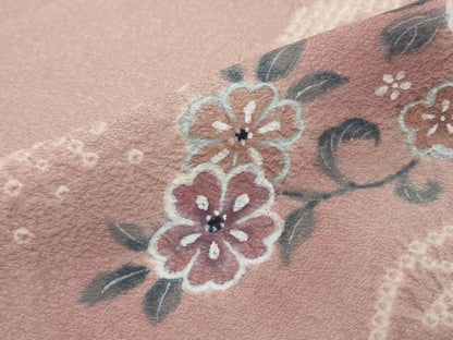 平和屋着物●訪問着　絞り　更紗花唐草文　正絹　逸品　DABI2709ud