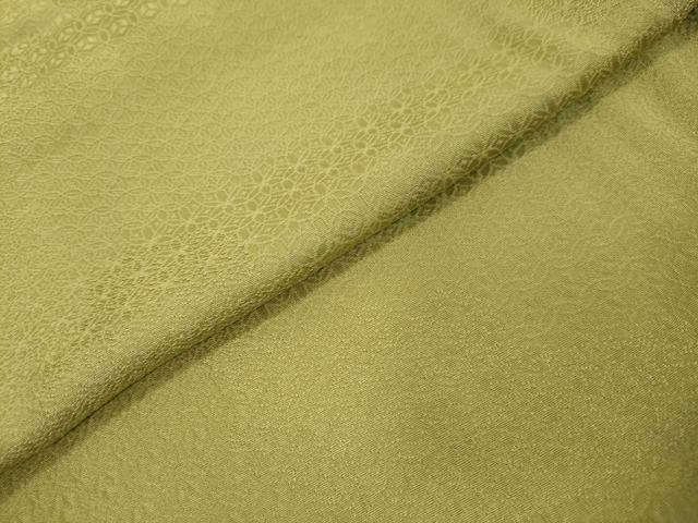 平和屋着物●上質な色無地　吉祥花地紋　抹茶色　鈴乃屋扱い　正絹　逸品　未使用　DABI2711ud