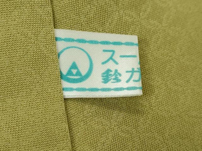 平和屋着物●上質な色無地　吉祥花地紋　抹茶色　鈴乃屋扱い　正絹　逸品　未使用　DABI2711ud
