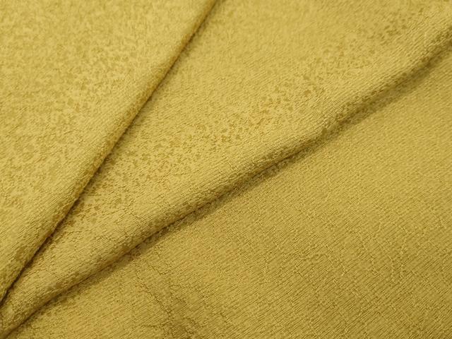 平和屋着物●上質な色無地　干割れ地紋　芥子色　正絹　逸品　DABI2712ud