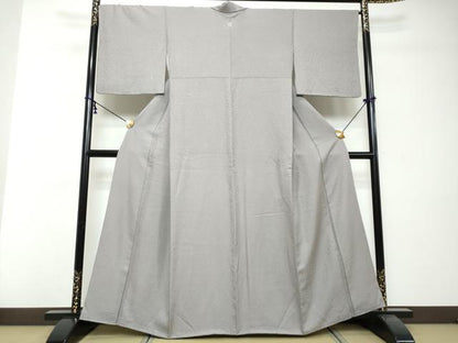 平和屋着物●上質な色無地　花尽くし地紋　藤色　正絹　逸品　DABI2713ud