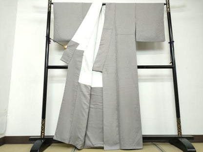 平和屋着物●上質な色無地　花尽くし地紋　藤色　正絹　逸品　DABI2713ud