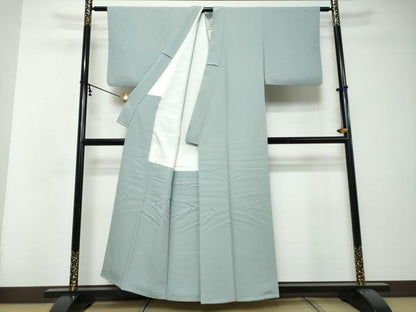 平和屋着物●本草木染作家　瑞鳳　色無地　空色　正絹　逸品　DABI2714ud