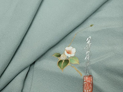 平和屋着物●本草木染作家　瑞鳳　色無地　空色　正絹　逸品　DABI2714ud