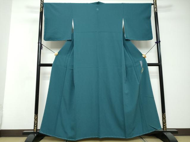 平和屋着物●上質な色無地　作家物　納戸色　正絹　逸品　未使用　DABI2717ud