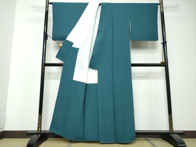 平和屋着物●上質な色無地　作家物　納戸色　正絹　逸品　未使用　DABI2717ud