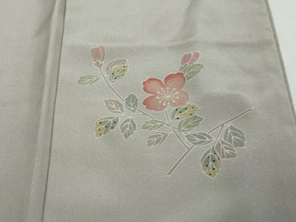 平和屋着物●本加賀友禅作家　押田正義監修　色無地　紗綾型地紋　薄梅鼠色　正絹　逸品　DABI2720ud