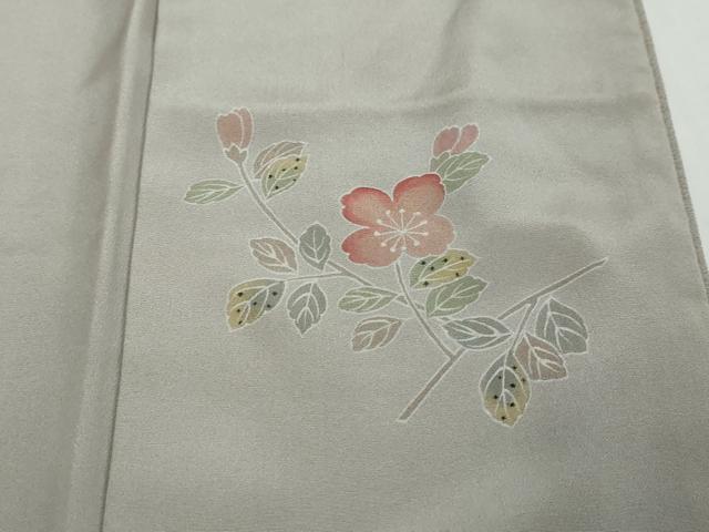 平和屋着物●本加賀友禅作家　押田正義監修　色無地　紗綾型地紋　薄梅鼠色　正絹　逸品　DABI2720ud