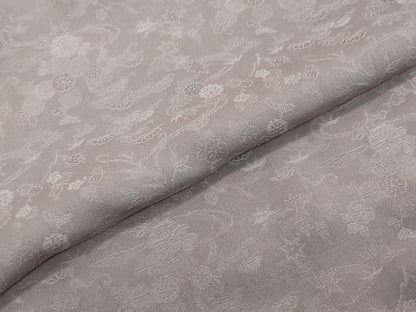 平和屋着物●上質な色無地　流水草花地紋　牡丹鼠色　正絹　逸品　DABI2722ud