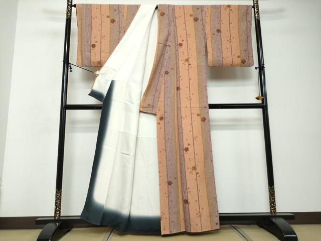 平和屋着物●上質な小紋　舞花文　金彩　正絹　逸品　DABI2723ud