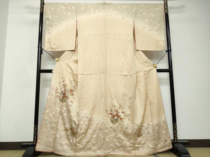 平和屋着物●訪問着　花籠文　暈し染め　金彩　やまと誂製　正絹　逸品　DABI2726ud