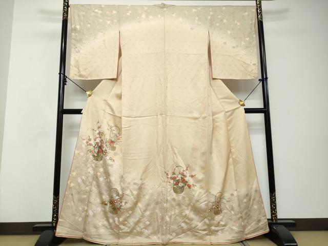 平和屋着物●訪問着　花籠文　暈し染め　金彩　やまと誂製　正絹　逸品　DABI2726ud