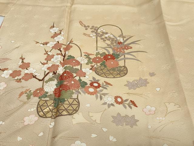 平和屋着物●訪問着　花籠文　暈し染め　金彩　やまと誂製　正絹　逸品　DABI2726ud