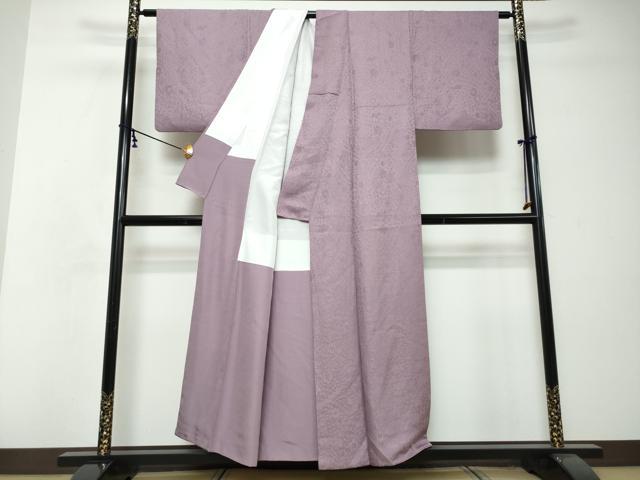 平和屋着物●上質な色無地　辻が花地紋　浅紫色　正絹　逸品　DABI2732ud