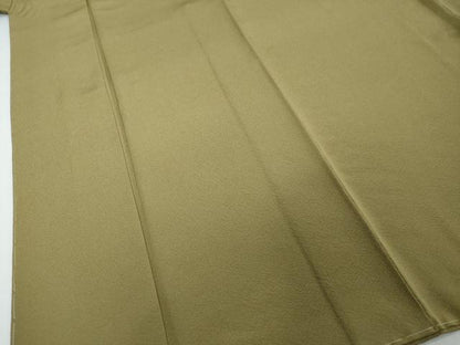 平和屋着物●上質な色無地　黄海松茶色　正絹　逸品　未使用　DABI2737ud