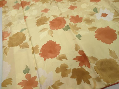 平和屋着物●上質な小紋　地紋起こし　草花文　正絹　逸品　DABI2739ud
