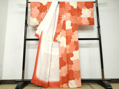 平和屋着物●上質な小紋　地紋起こし　花尽くし文　正絹　逸品　DABI2740ud