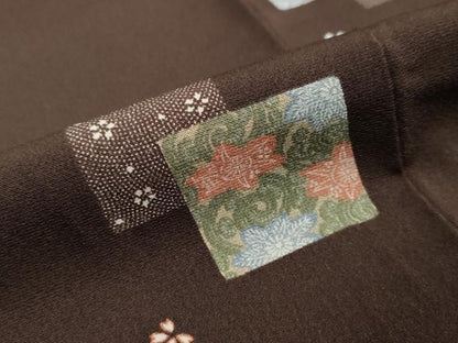 平和屋着物●上質な小紋　色紙重ね草花文　正絹　逸品　DABI2742ud