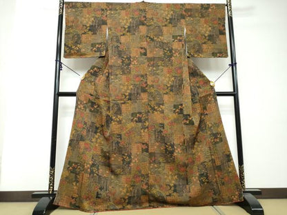 平和屋着物●上質な小紋　草花文　正絹　逸品　未使用　DABI2743ud