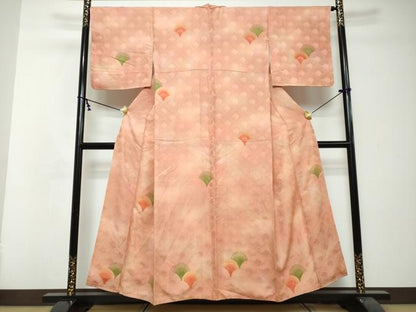 平和屋着物●訪問着　地紋起こし　青海波舞蝶文　暈し染め　正絹　逸品　DABI2752ud