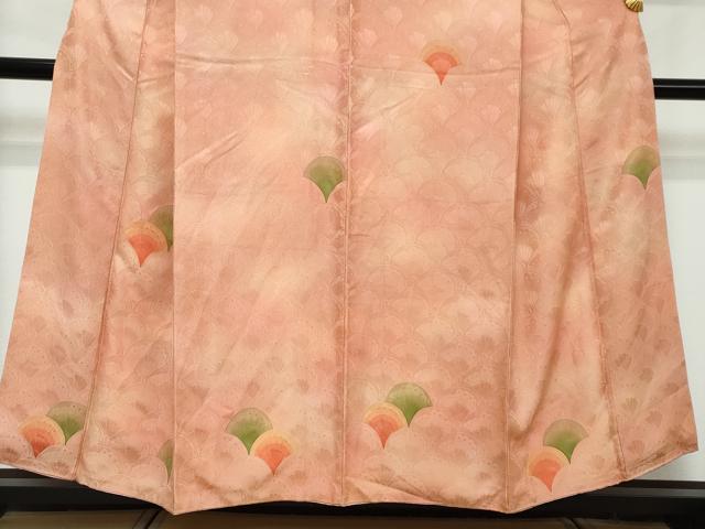平和屋着物●訪問着　地紋起こし　青海波舞蝶文　暈し染め　正絹　逸品　DABI2752ud