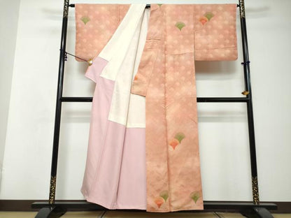 平和屋着物●訪問着　地紋起こし　青海波舞蝶文　暈し染め　正絹　逸品　DABI2752ud