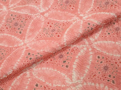 平和屋着物●上質な小紋　絞り　地紋起こし　七宝文　正絹　逸品　DABI2753ud